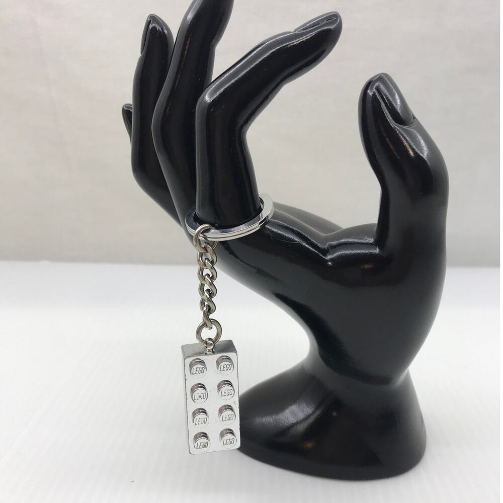 Lego Silver Building Block Brick Collectible Keychain